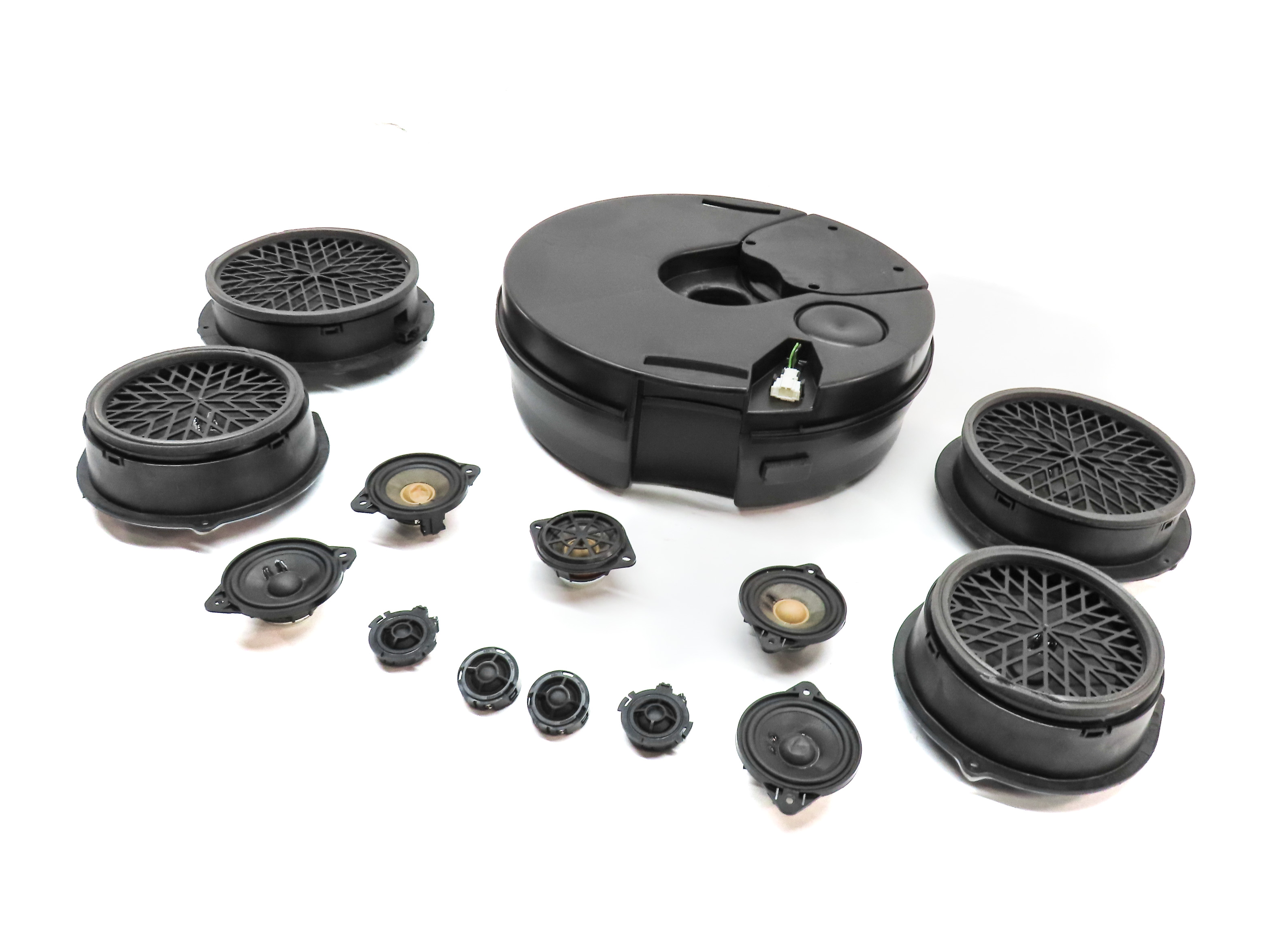 2015 AUDI SQ5 (B8 8R) BANG & OLUFSEN AUDIO SOUND SYSTEM SPEAKER SUBWOOFER SET/14 — exact item pictured
